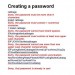 Creating a password